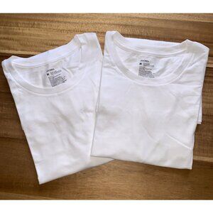 Jockey Mens 2 Pack White Crew Neck Casual T-Shirt Classic Fit Size Medium